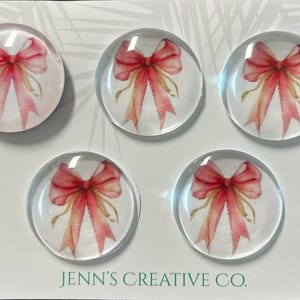Pink Bow  Magnet Set of 6