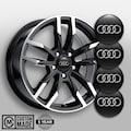 AUDI Logo Wheel Center Cap Stickers: Domed Resin Decals (Set of 4, Multiple styles) product logo