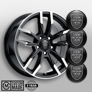 4x Premium Custom Domed Wheel Center Cap Stickers – 3D Resin Decal Custom Logo  – Car Logo Badge – Weatherproof ,Durable and Self-Adhesive