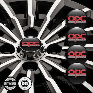 4x Premium Custom Domed Wheel Center Cap Stickers – 3D Resin Decal OPC Logo  – Car Logo Badge – Weatherproof ,Durable and Self-Adhesive
