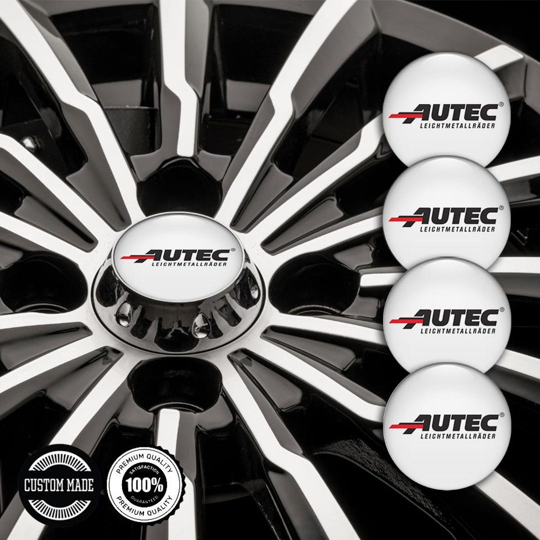 AUTEC Racing Logo Wheel Center Cap Stickers: Set of 4 Epoxy Resin Domed ...