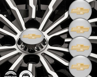 Chevrolet Logo Aufkleber für Scheibenräder: 3D-Kunststoff-Aufkleber, wetterfest (4er-Set).