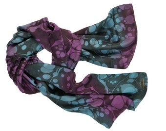 Holiday Gift Cheshire Cat -  Womens accessories Violet Aqua silk scarves