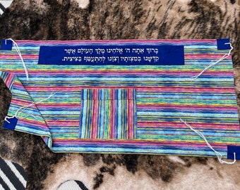 Handmade Silk Tallit: Blue Jewish Prayer Shawl for Women DO NOT PURCHASE ,read  description first!