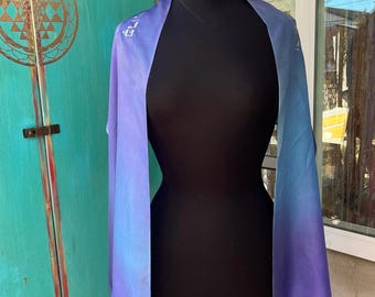 Handmade Silk Tallit: Light Purple Blue Jewish Prayer Shawl