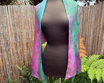 Custom Pink green shades , hand-made, one-of-a-kind, jewish prayer shawl, custom tallits for women & girls, tallit for bat mitzvah