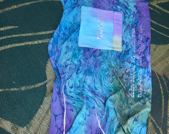 Tallit Hand Made Light Purple / Turquoise Jewish Prayer Shawl for Women- silk one of a kind