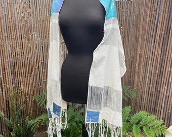 Custom Tree of Life, Organic Cotton , hand-made, one-of-a-kind, jewish prayer shawl, custom tallits for women & girls, tallit for bat mitzva