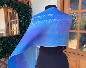 Handmade Silk Tallit for Women: Purple Lavender Jewish Prayer Shawl