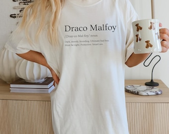 Comfort Colors Draco Malfoy, Fan Fiction, Book Lover Gift, Bookish Gift, Potterhead, Wizard School
