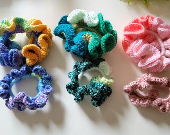 Handmade Crochet Hair Scrunchie - Two Pack