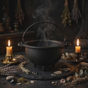 Cast Iron Cauldron 2.5 Inch Mini Witch Cauldron for Burning Herbs Resins and Paper Petitions