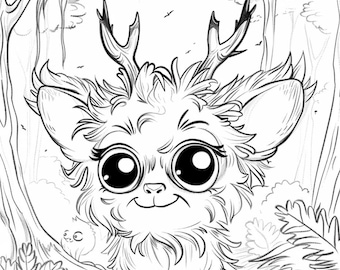 Mystical Creatures of the Forest Coloring Book Fantasy Critters Kids & Adults Printable PDF Woodland Animal Pages Digital Download