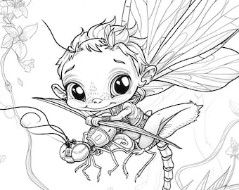 Fantasy Critters Coloring Book Cute Forest Creatures Kids and Adults Fantasy Printable PDF  Cute Magical Animals. Digital Download