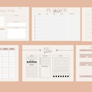 Planner 2025 – Printable PDF A4 – Calendar + Goals + Meal & Budget + Weekly Plan