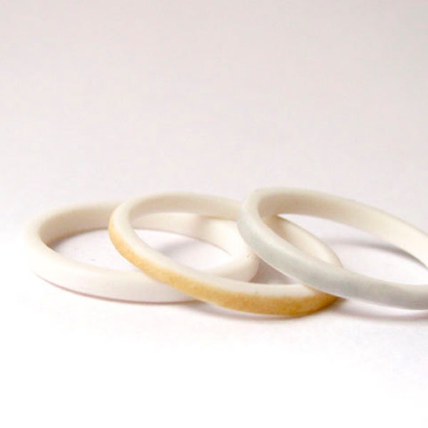 Ceramic Jewellery - Triple Stack Porcelain Rings