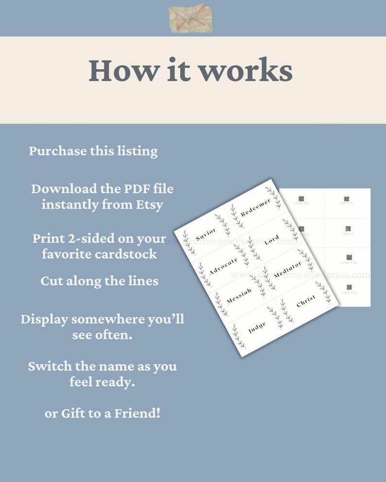 Names of Jesus Christ Scripture Cards: LDS Study With QR Codes (PDF ...