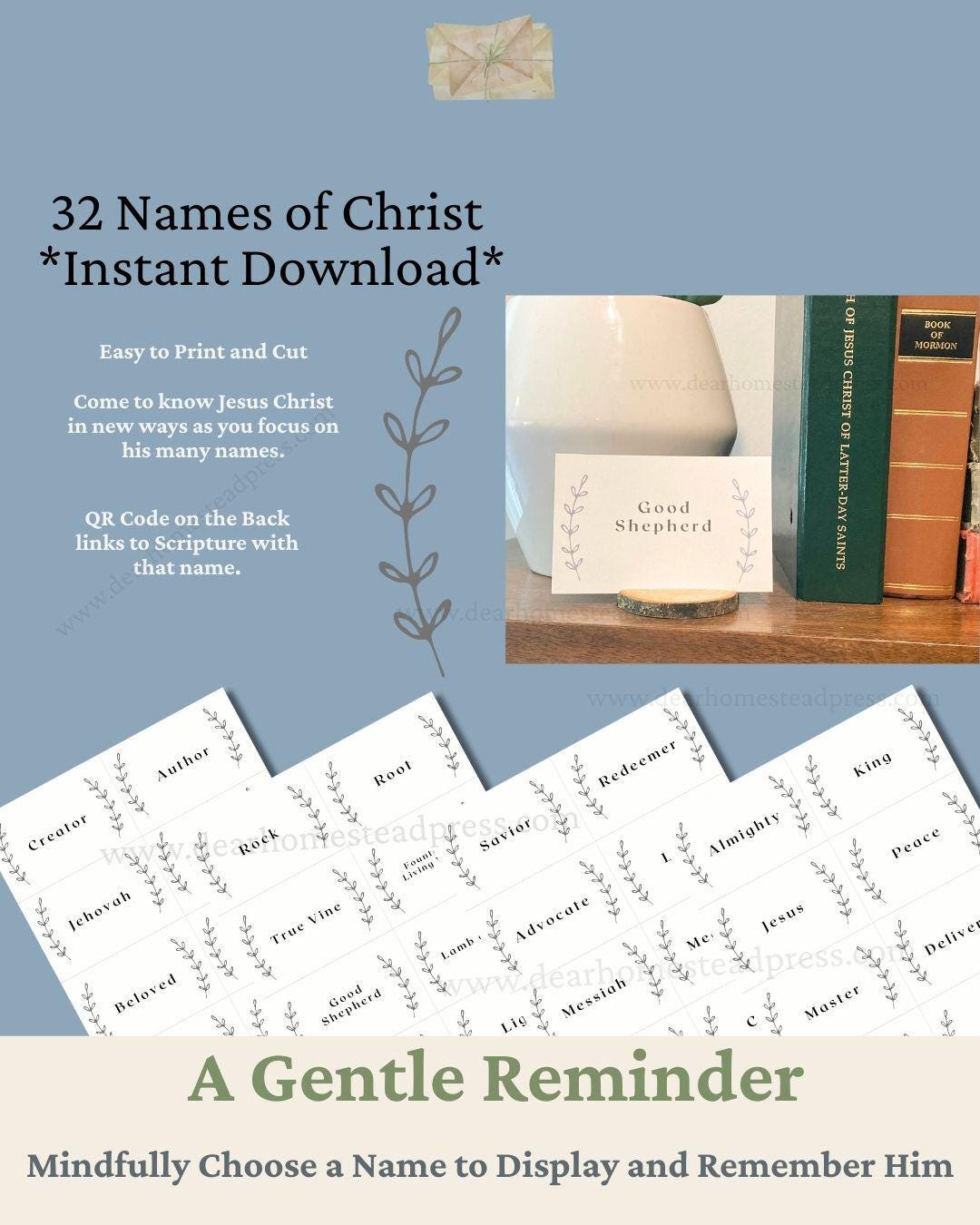 Names of Christ Scripture Cards: LDS Study With QR Codes (PDF Download ...