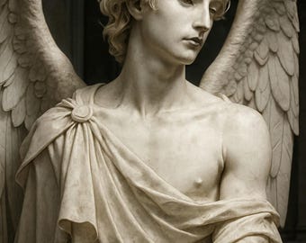 Marmor Engel Skulptur, Dark Academia Renaissance Kunst, digitaler Download