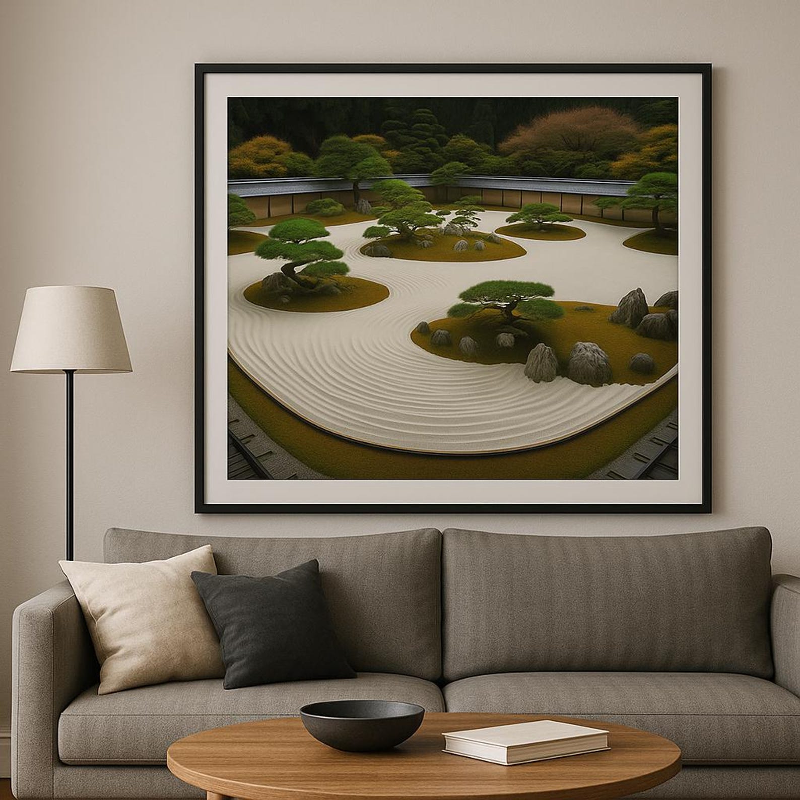 Japanese Zen Garden Art Print: Minimalist Landscape (digital Download ...