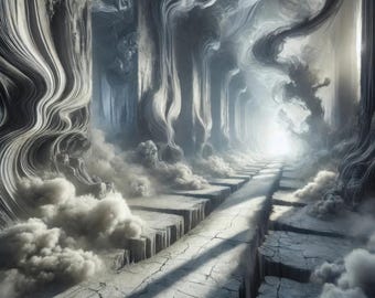 Dark Academia, Stone Pathway Druck, Gothic Surrealist Flur, Digital Download