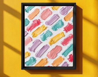 Impresión artística de muestras de pintura pastel / Decoración abstracta moderna (descarga digital)