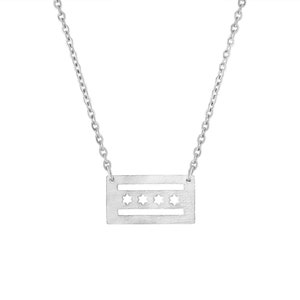 Dainty Chicago Flag Pendant Necklace image 3