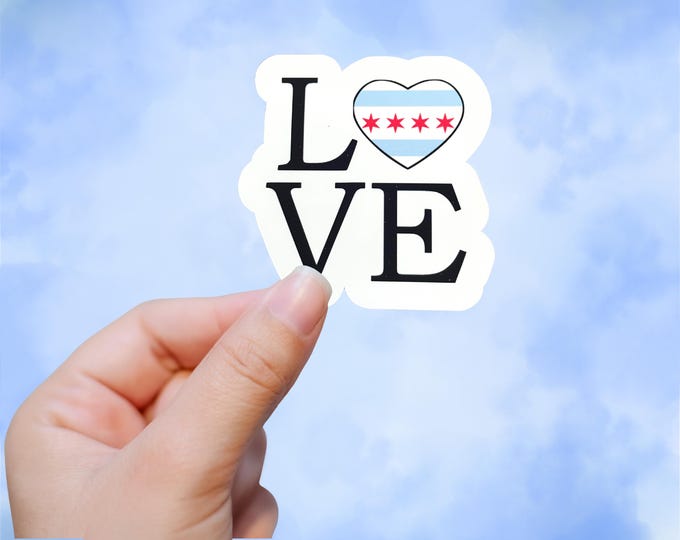 Chicago Flag Matte Vinyl Stickers | Love, Heart, Laptop Decals