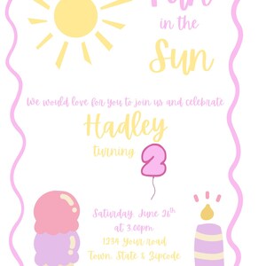 Fun In The Sun Party Invitation