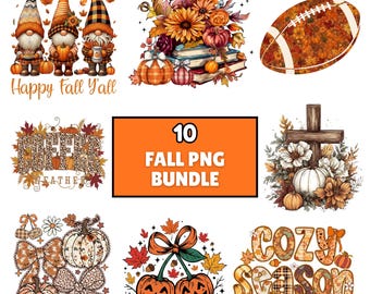Fall Png Bundle, Thanksgiving Png Bundle, Fall Clipart, Autumn Sublimation Design, Trendy Fall Png, Digital Download, Retro Fall Png