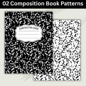 Printable Composition Book Cover Patterns: Back To School (Digital Download)
