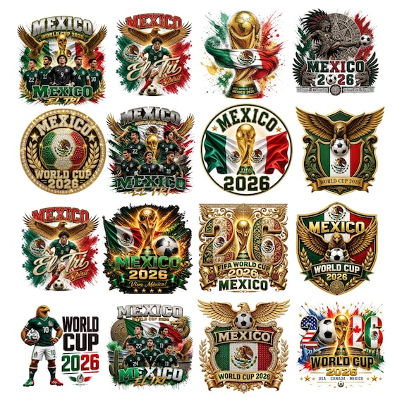 20+ Mexico World Cup 2026 PNG Bundle, Soccer Clipart, Football Fan Design, Mexico Soccer Team Graphics, Sports Sublimation, Digital Download