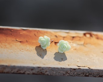 Cyber Monday Triangle Flower Rose Earrings Stud Post - Choose your color