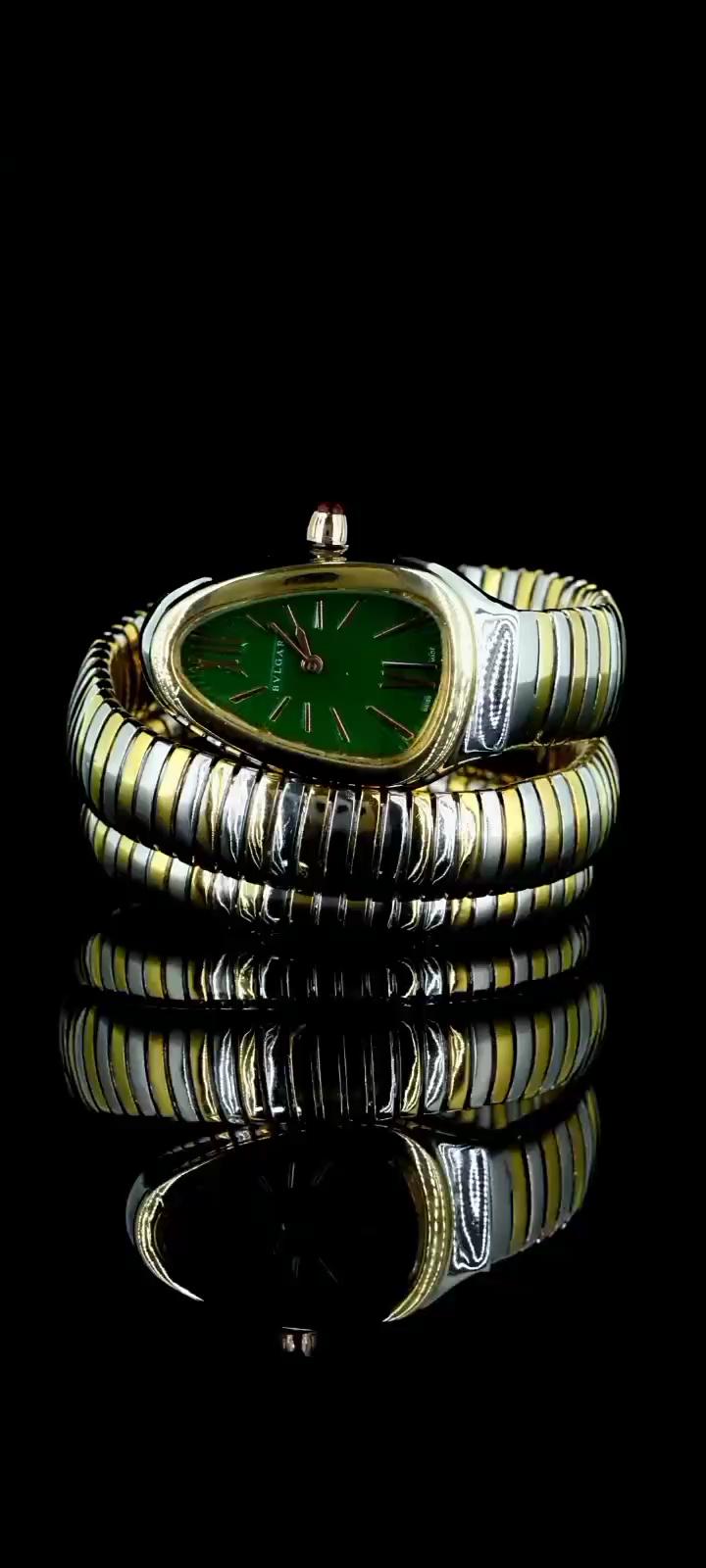 Serpenti gold serpent Snake Coil Wrap Watch – Green Dial & Crystal Detailing Buy Women main image 3