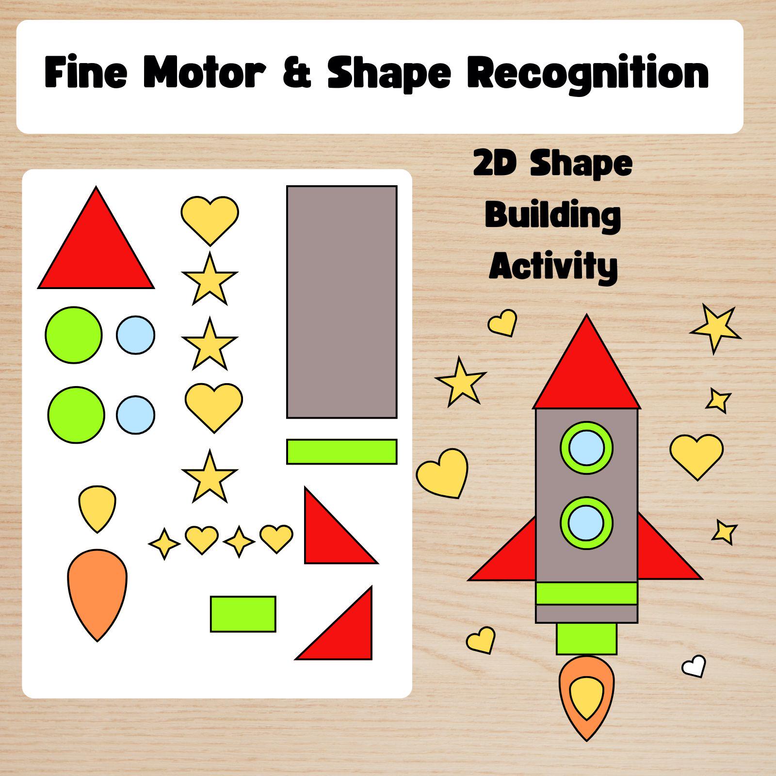 2D Shapes Rocket Math Craft | Space Theme Cut and Paste Activity ...