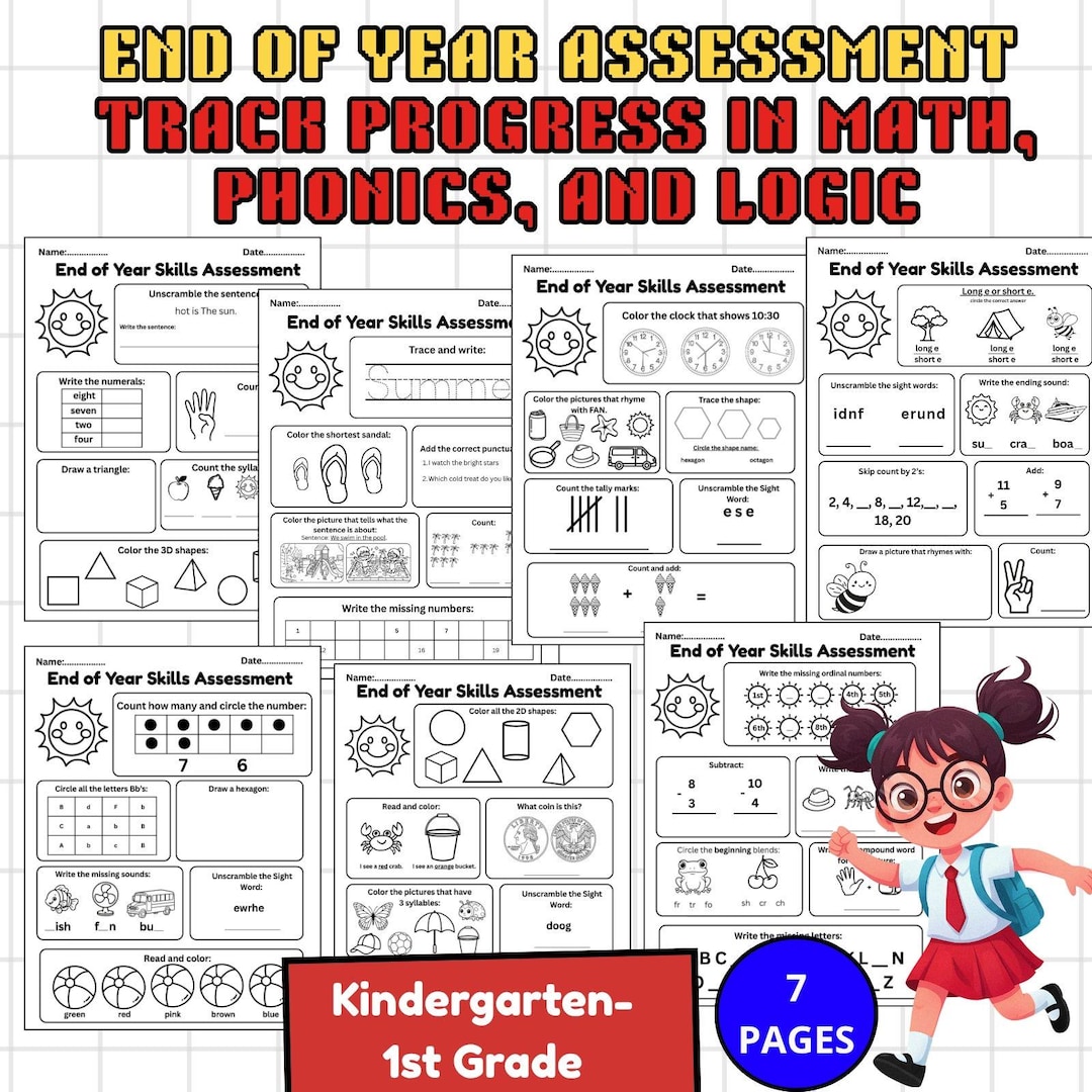 Summer Morning Work: Kindergarten Skills Assessment & End of Year ...