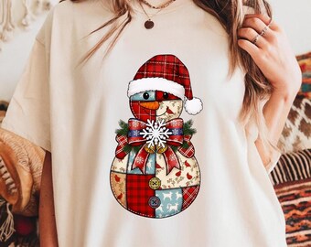Retro Patchwork Snowman png, Merry Christmas Png, Christmas Patchwork Png, Christmas Coquette Snowmen Png, Tis The Season Png, Digital File