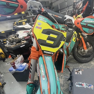 Custom KTM Dirt Bike Graphics Kit – Full Decal Set for SX/SX-F 125–450cc (2023–2024) – Personalized Motocross Stickers