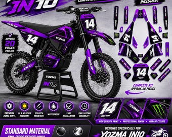 YOZMA IN10 Dirt Bike Graphics Kit | Custom Name & Number Decals (20 Pieces)