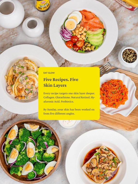 glutathione sunday natural 7-day Korean Glass Skin Meal Plan | K-beauty Diet Guide (PDF) Glow enhancing booster