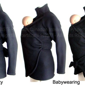 Maternity, Maternity Clothes, SLIM Look, Pill Fleece Maternity Coat. Vegan Baby Clothes. Babywearing. Baby Wearing. Babywearing Coat. image 4