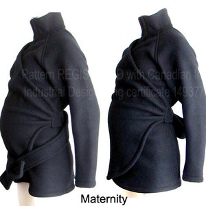 VEGAN Maternity Jacket, Elegant Slim Fit Babywearing Coat, Baby Wearing, Baby Clothes, Baby Wearing Coat Bild 4