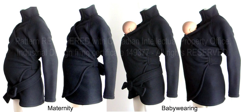 Vegan Maternity, Babywearing Coat, Baby Wearing Coat, Maternity Clothes, Baby Clothes, Babywearing, Maternity Coat, Baby Wearing image 1