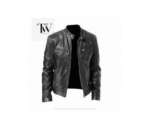 ジャケット・アウター Vnintage leather mods coat Wvapzxx Mens Casual Vintage Leather Jacket Coat Spring