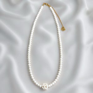 Collar de perlas de agua dulce genuinas en acero inoxidable, collar de perlas reales, collar de perlas con cuentas, regalo de dama de honor para ella, regalo para ella