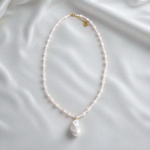 Baroque Pearl Sterling Silver Necklace, Real Pearl Necklace, Vintage Style Baroque Pearl Necklace, Freshwater Pearl Necklace, Gift for Her
