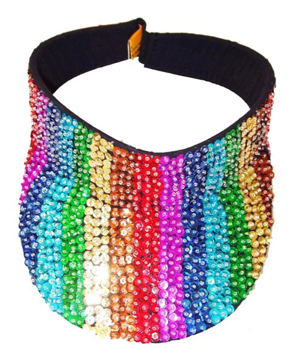 Sequin Sun Visor Rainbow - image 1