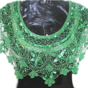 Sequin Shawl Scarve Wrap Emerald Green, Sparkly Evening Cover Up, Lightweight Formal Wedding Accessory, One Size Boho Green Shawl