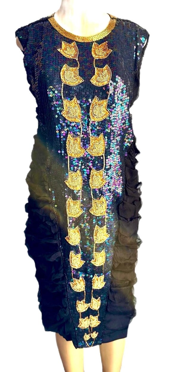 black and gold sequin bodycon dress Egyptian Style Dress, Glam Party Mini, Sleeveless Clubwear Outfit for Night Out Special Events neckline: one shoulder Gothic Black Wedding Dress Size:15.0 this dress accentuates the