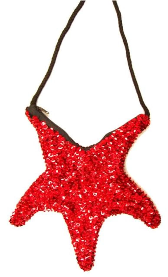 Sequin Purse Star Shape Red - image 1